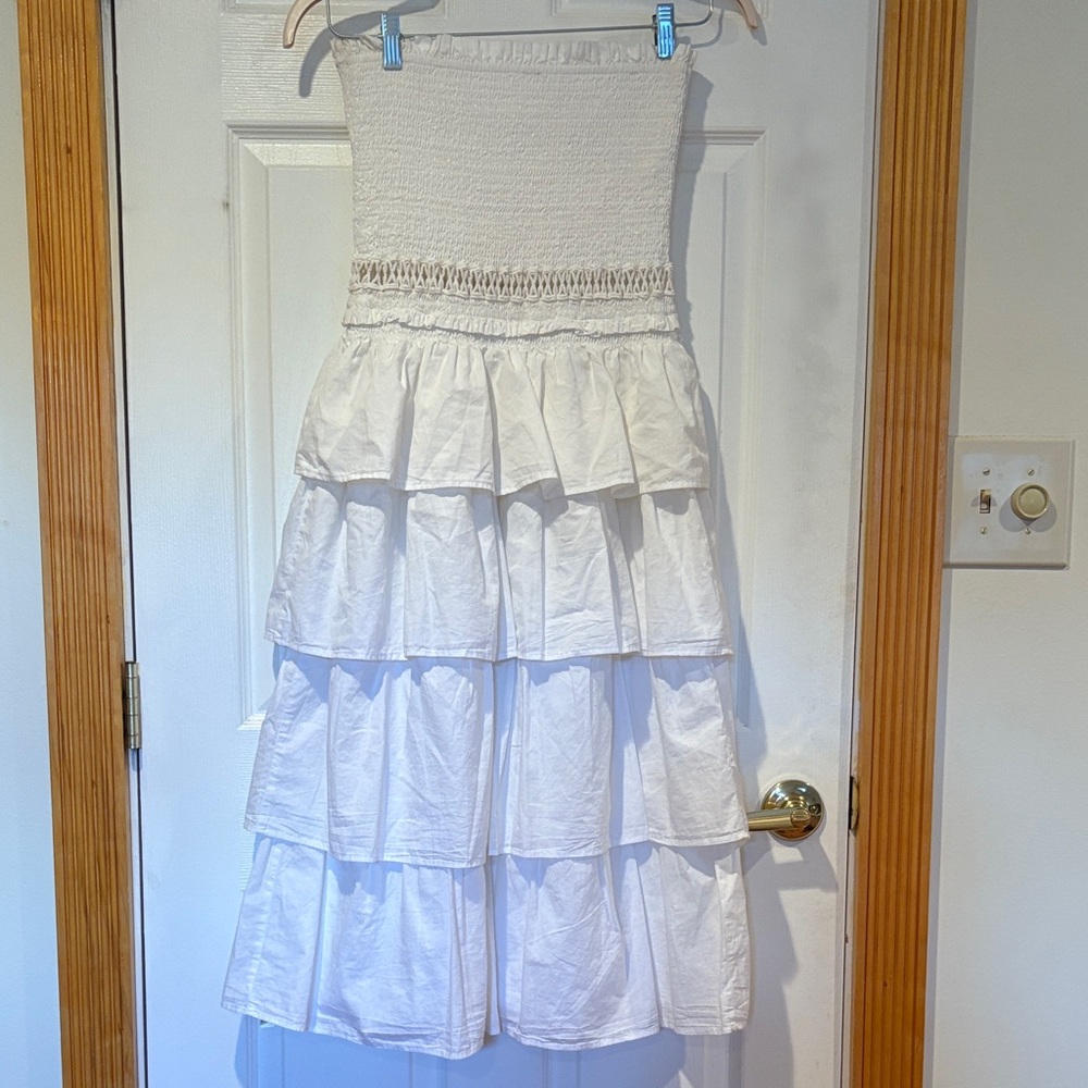 FREE PEOPLE SUNSET DANCING DRESS WHITE DRESS - Picture 3 of 5